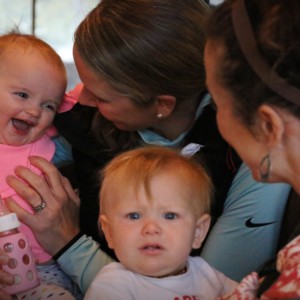 Jessica Dziurkowski with daughter Hannah, and Holly Parker with son Atlas Credit Bobby Ampezzan for Arkansas Public Media