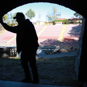 AMPEZZAN/Oxford-American Magazine - Groundskeeper inside the "Lazarus tomb" at the Great Passion Play, Eureka Springs, Oct. 2012