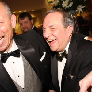 Arkansas Democrat-Gazette/BOBBY AMPEZZAN - 2/1/14 - Craig O'Neill and Dr. Ricardo Sotomora at the 30th Saints & Sinners fundraiser for The Rep at the Statehouse Convention Center Feb. 1.